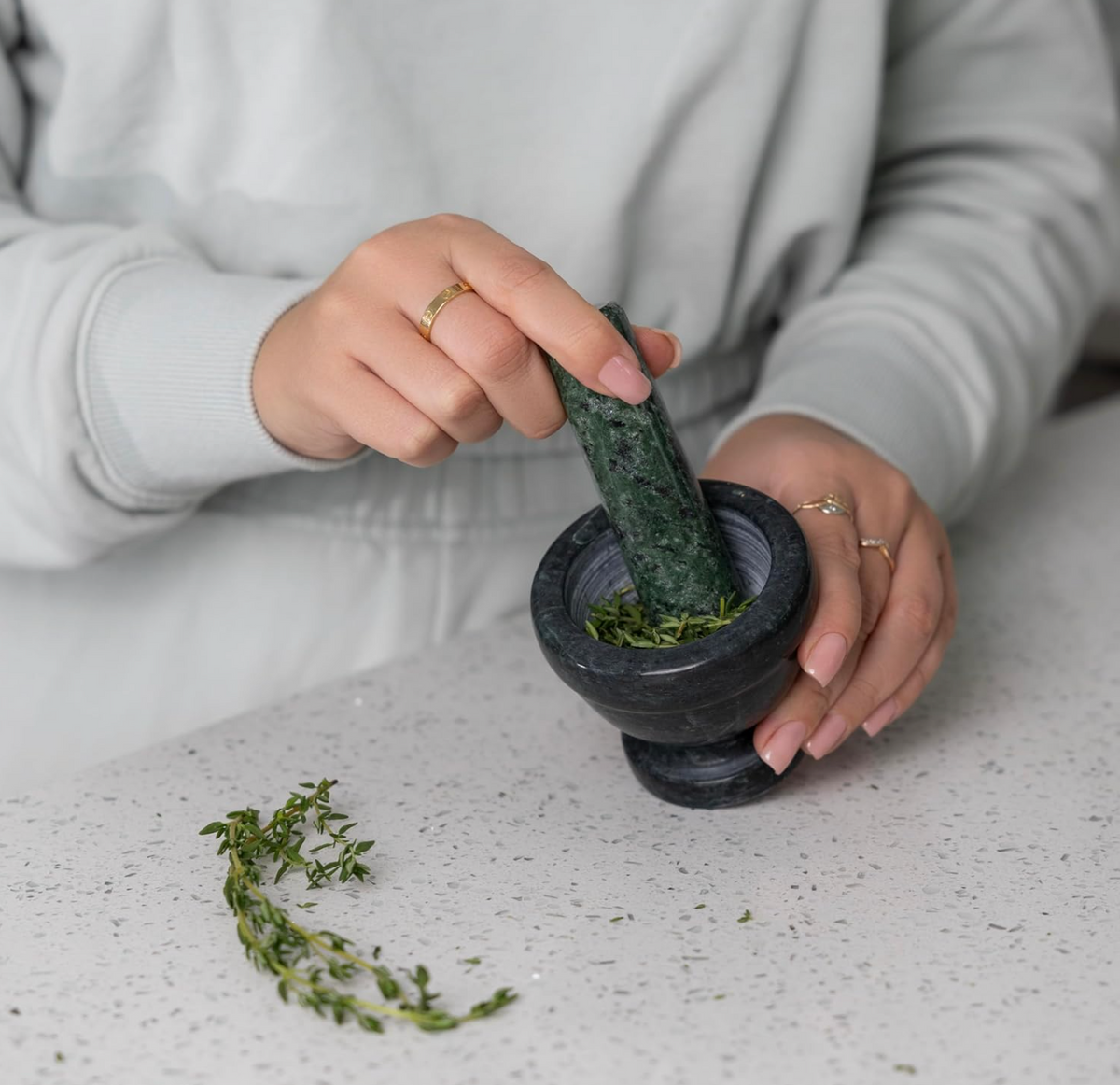 Fox Run Green Marble Mortar & Pestle – 3"
