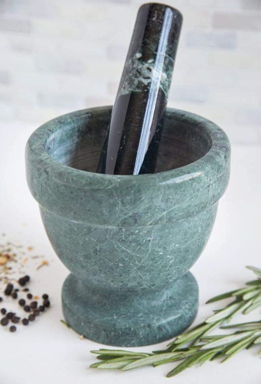Fox Run Green Marble Mortar & Pestle – 4"