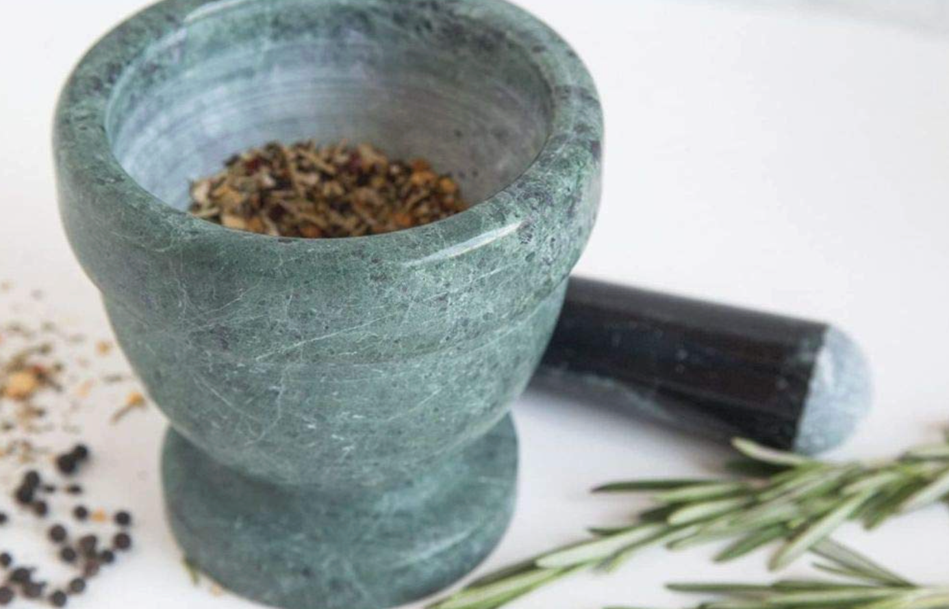 Fox Run Green Marble Mortar & Pestle – 4"