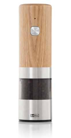 AdHoc i.Mill Electric USB Salt and Pepper Mill – Ash Wood – 6.7" / 17 cm