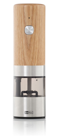 AdHoc i.Mill Electric USB Salt and Pepper Mill – Ash Wood – 6.7" / 17 cm