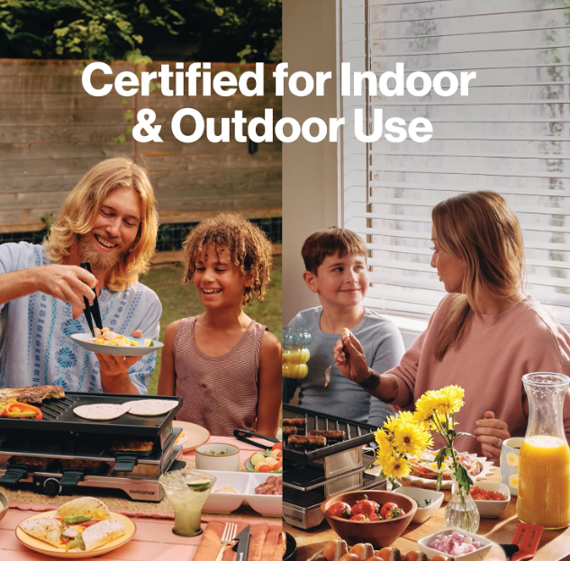 Swissmar Verso 8-Person Raclette Grill – Cast Iron Plate