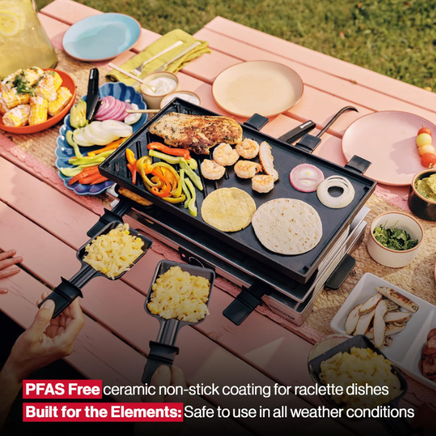 Swissmar Verso 8-Person Raclette Grill – Cast Iron Plate