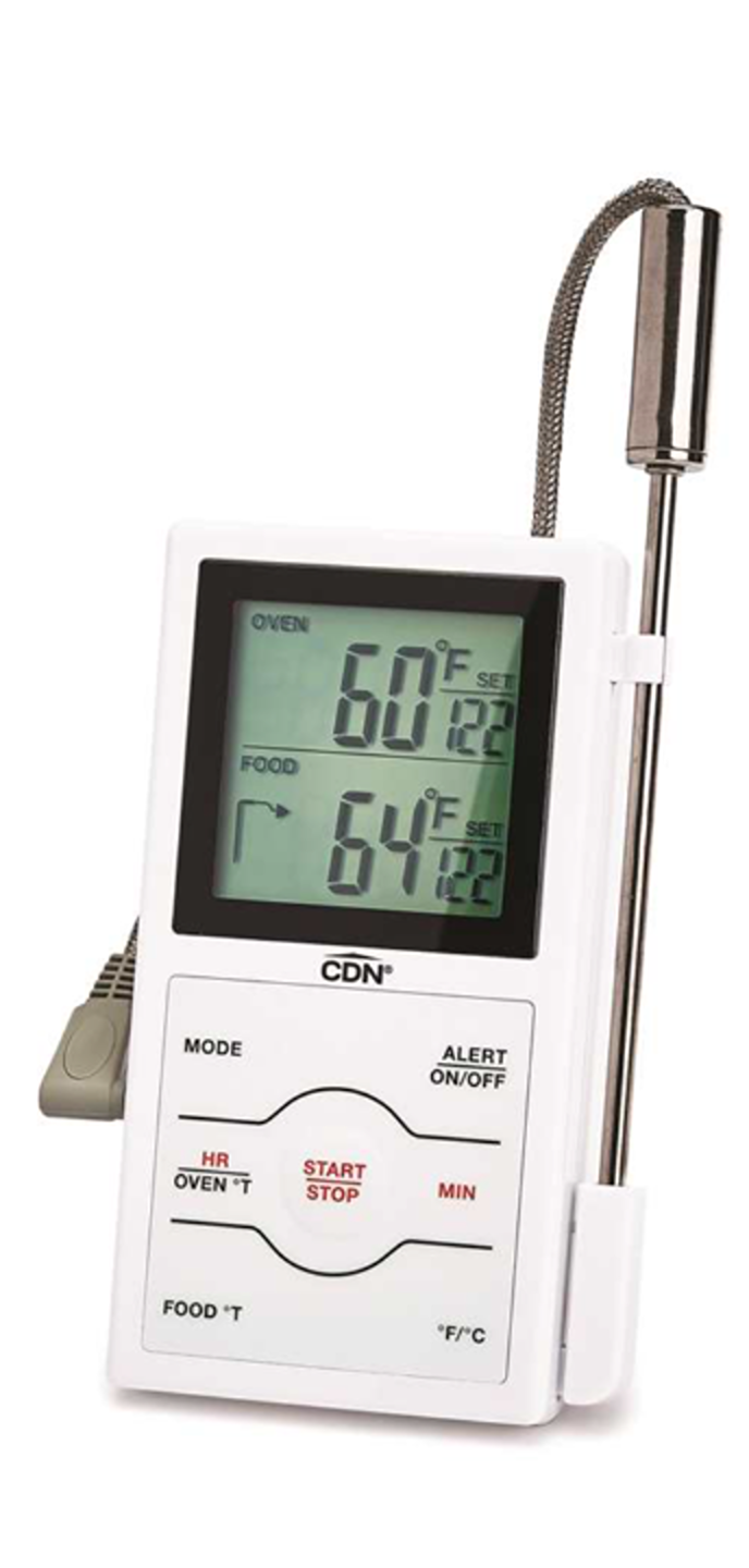 CDN Dual Probe Oven Thermometer Timer - White