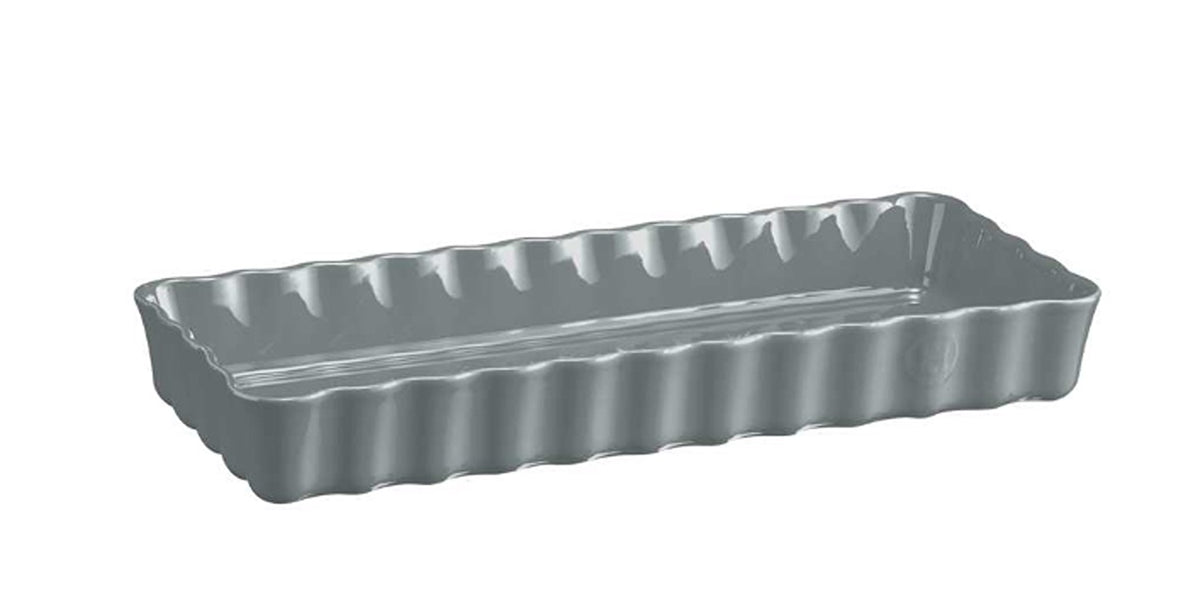 Emile Henry Slim Rectangular Tart Dish - Pearl