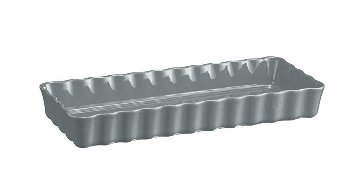Emile Henry Slim Rectangular Tart Dish - Pearl