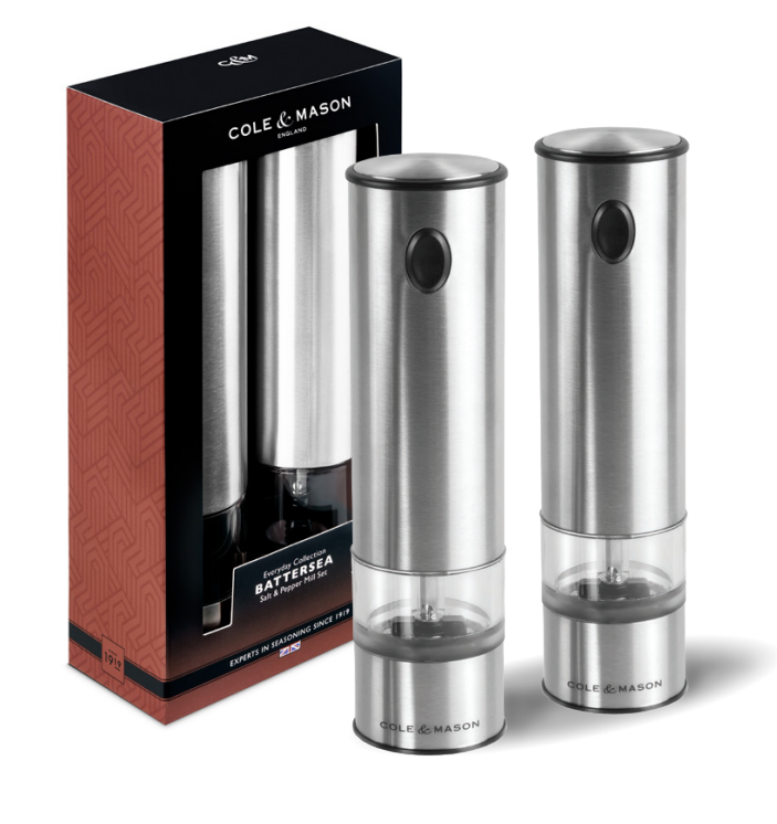 Cole &amp; Mason Battersea USB Electric Salt &amp; Pepper Mill Gift Set – 8.5&quot; / 21.5 cm