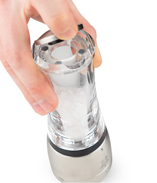 Peugeot Daman Acrylic + Stainless Steel Salt Mill - 15 cm / 6"