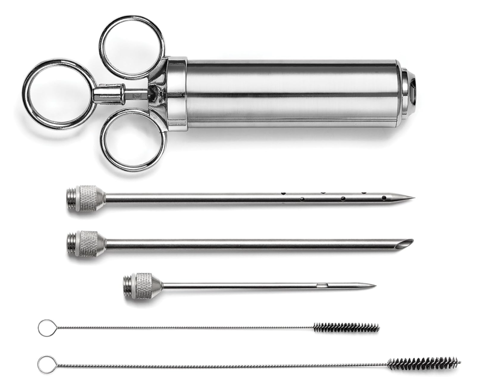 Outset Stainless Steel Marinade Injector Set – 6-Piece BBQ Kit