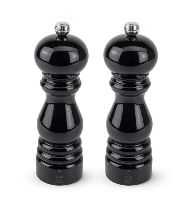 Peugeot Paris U’Select Black Lacquer Salt and Pepper Mill Set - 7” / 18 cm