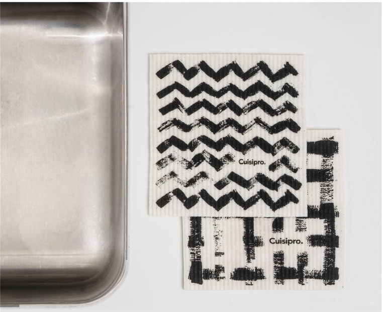 Cuisipro Reusable Eco Cleaning Cloth – Small 20 x 17 x 0.2 cm / 7.87 x 6.7" – Black ZigZag Cuisipro by Kitchen Niche