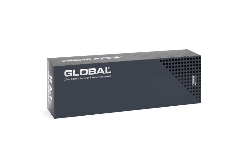 Global Knife & Sharpener Set 2pc (G2, 220 Red Sharpener) Global by Kitchen Niche