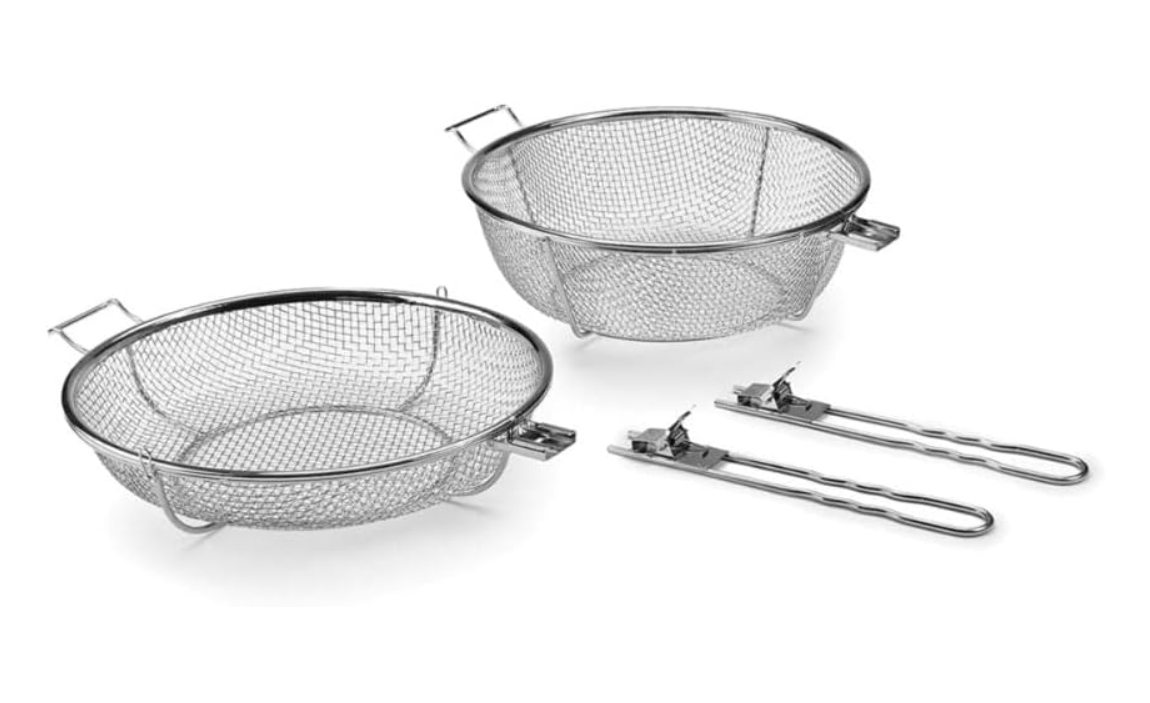 Outset Jumbo Grill Basket – Stainless Steel with Removable Handles