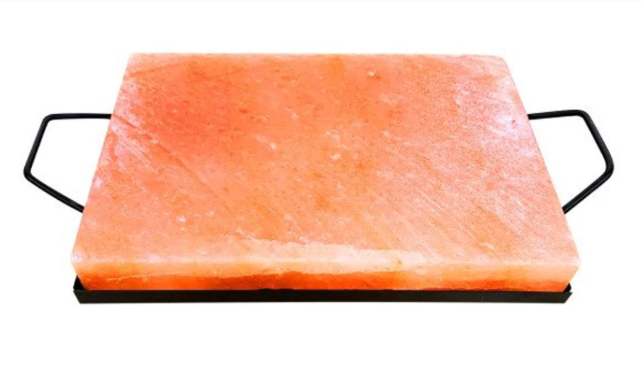 Outset Himalayan Salt Plank with Holder Tray – 12 x 8 x 1.5"
