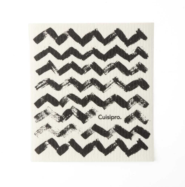 Cuisipro Reusable Eco Cleaning Cloth – Small 20 x 17 x 0.2 cm / 7.87 x 6.7" – Black ZigZag Cuisipro by Kitchen Niche