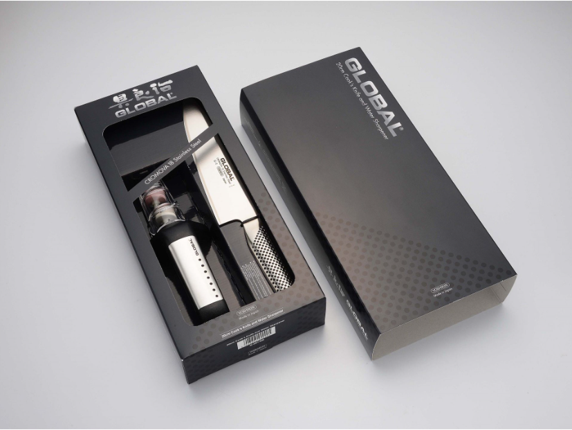 Global Knife & Sharpener Set 2-Piece Starter Set (G2, G91SB Sharpener) Global by Kitchen Niche