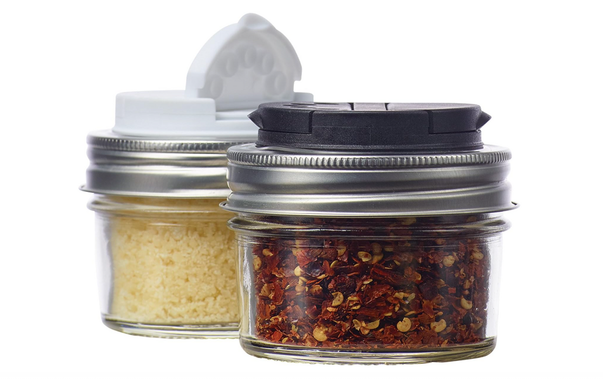 Jarware Spice Lids Set of 2 - Black and White