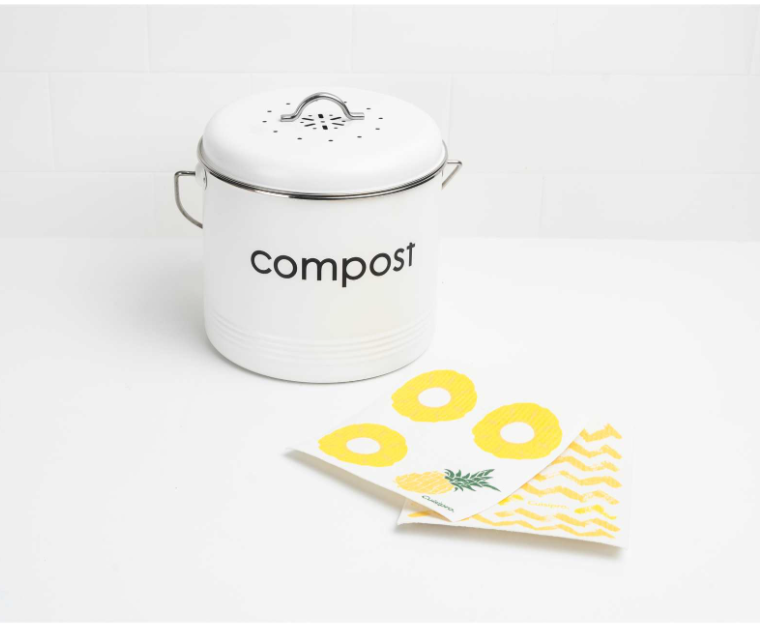Cuisipro Reusable Eco Cleaning Cloth – 2pc Set 20 x 17 cm – Yellow ZigZag & Pineapple Cuisipro by Kitchen Niche