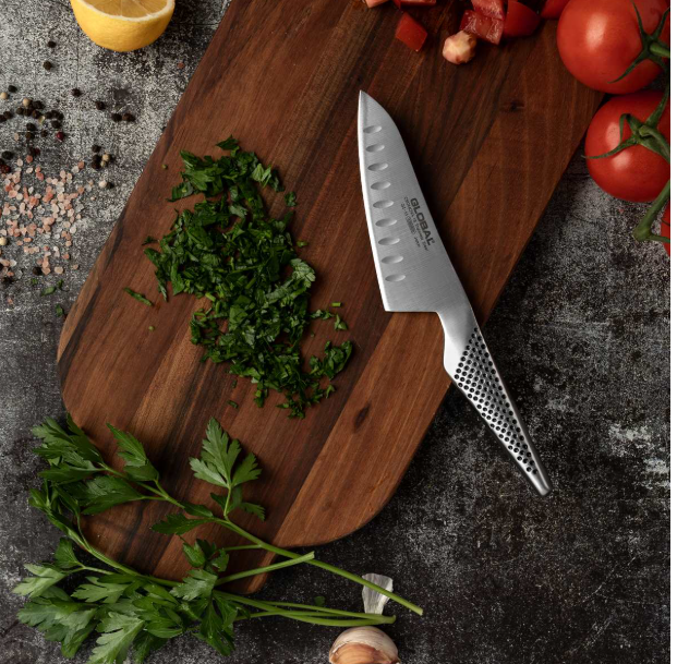 Global Oriental Santoku Knife Fluted 12cm / 4.75" Global by Kitchen Niche