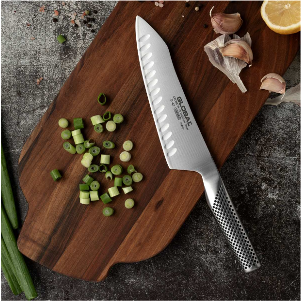 Global Oriental Cook's Knife Fluted 18cm / 7" Global by Kitchen Niche