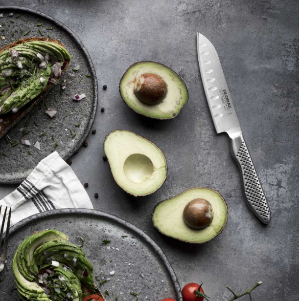 Global Santoku Knife Fluted 11cm / 4.5" Global by Kitchen Niche