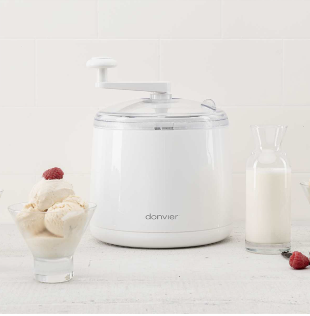 Donvier Ice Cream Maker – 1 Qt / 0.9 L – White Donvier by Kitchen Niche