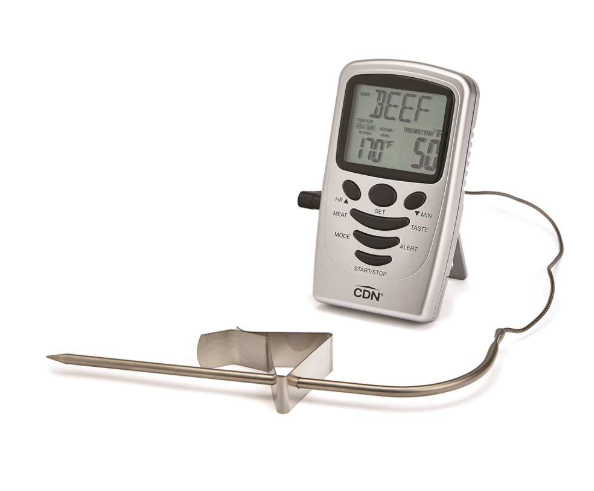 CDN Programmable Probe Thermometer Timer - Silver