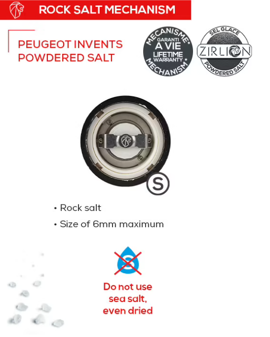 Peugeot Paris u'Select White Lacquer 23cm Salt Mill by Kitchen Niche