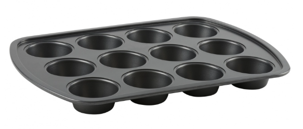 Trudeau Resistech Muffin Pan – 12-Cup – Metal – 0.6 mm Trudeau by Kitchen Niche