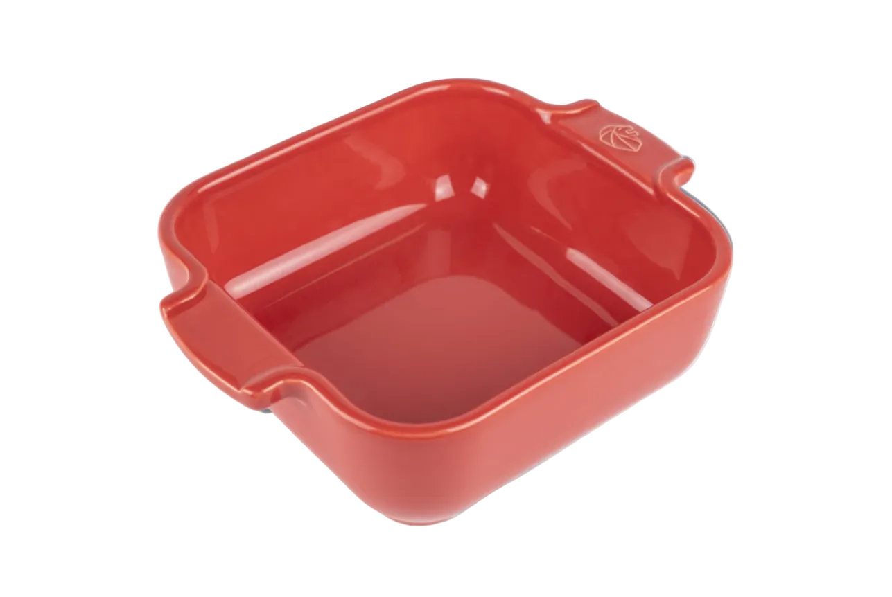 Peugeot Ceramic Baking Dish – Square – Red – 18 cm