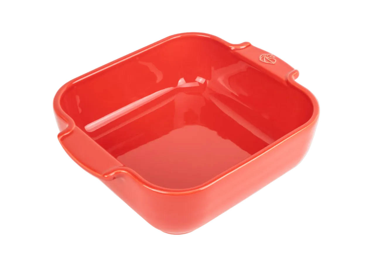 Peugeot Ceramic Baking Dish – Square – Red – 21 cm