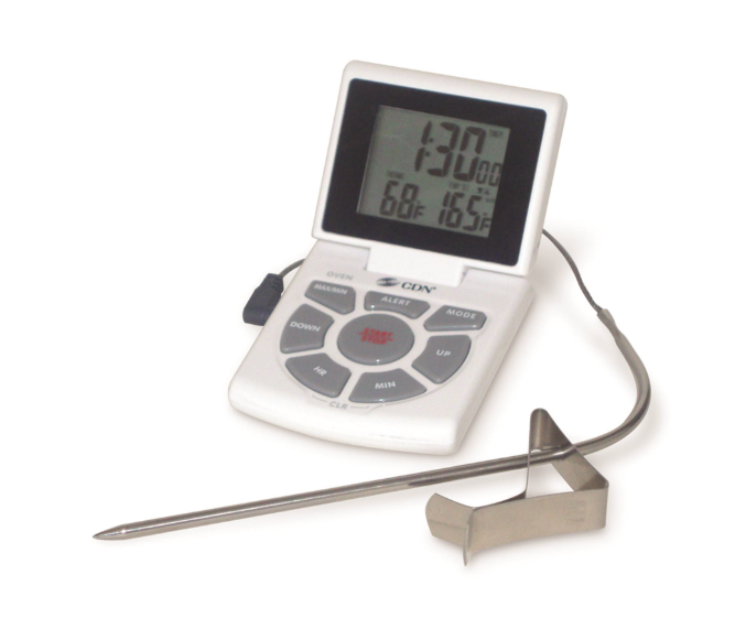CDN Digital Probe Thermometer Timer Clock - White