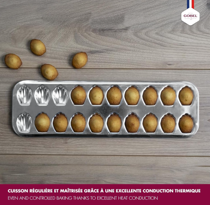 Gobel Madeleine Sheet Stamped for 20 Small – 15.5" x 5" / 39.5 x 12.5 cm