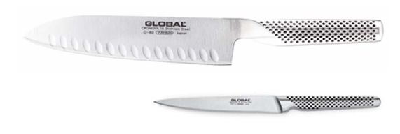 Global Knife Set 2-Piece (Santoku G80 &amp; Universal GSF24) by Kitchen Niche