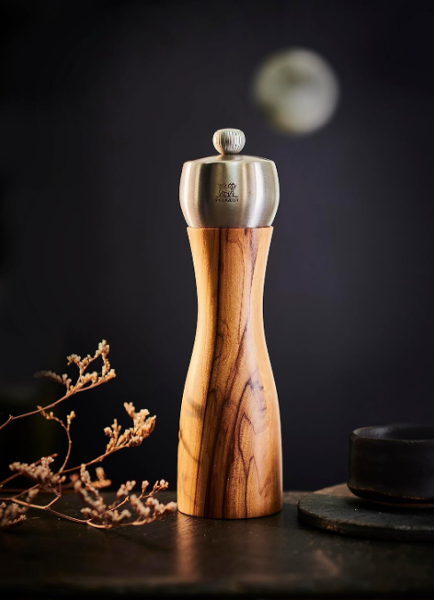 Peugeot Fidji Olive Wood 20cm Salt Mill by Kitchen Niche