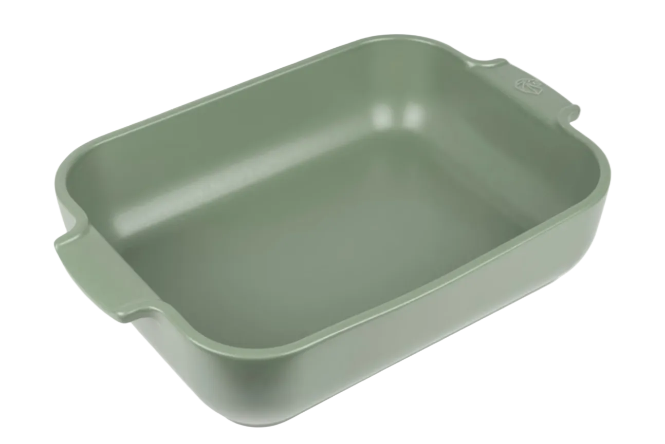 Peugeot Appolia Ceramic Baking Dish – Rectangular, Fern Green – 32 cm