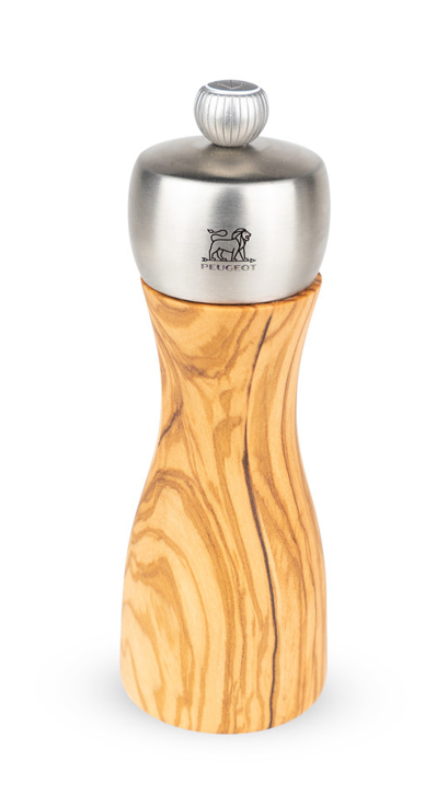 Peugeot Fidji Olive Wood 15cm Salt Mill by Kitchen Niche