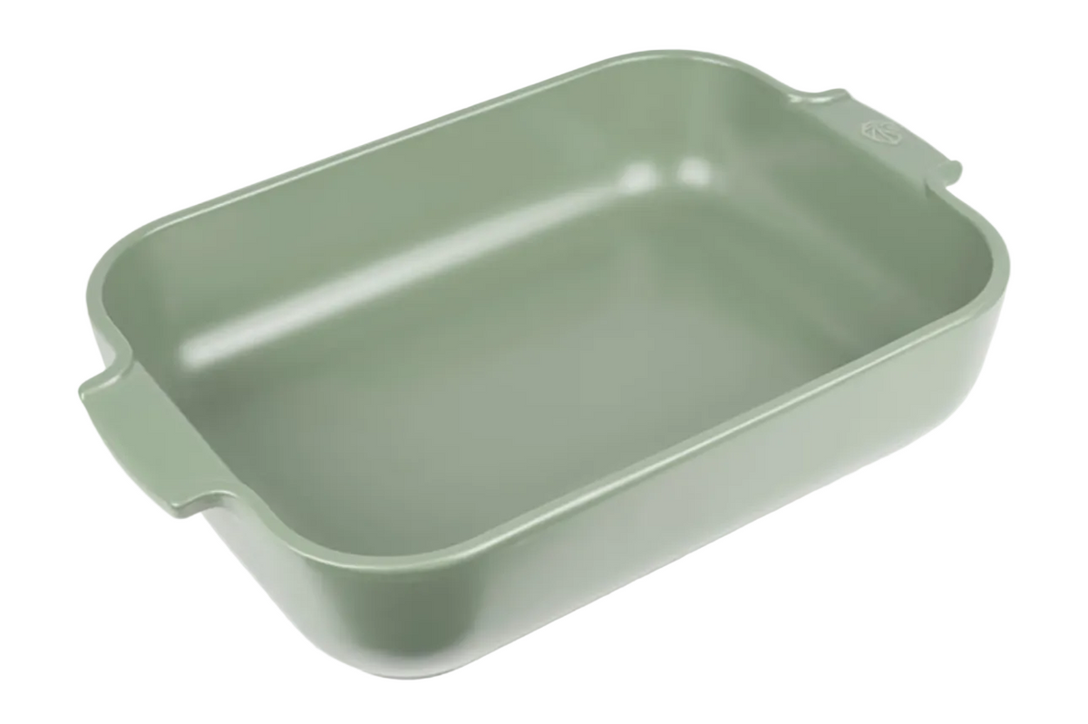 Peugeot Appolia Ceramic Baking Dish – Rectangular, Fern Green – 36 cm