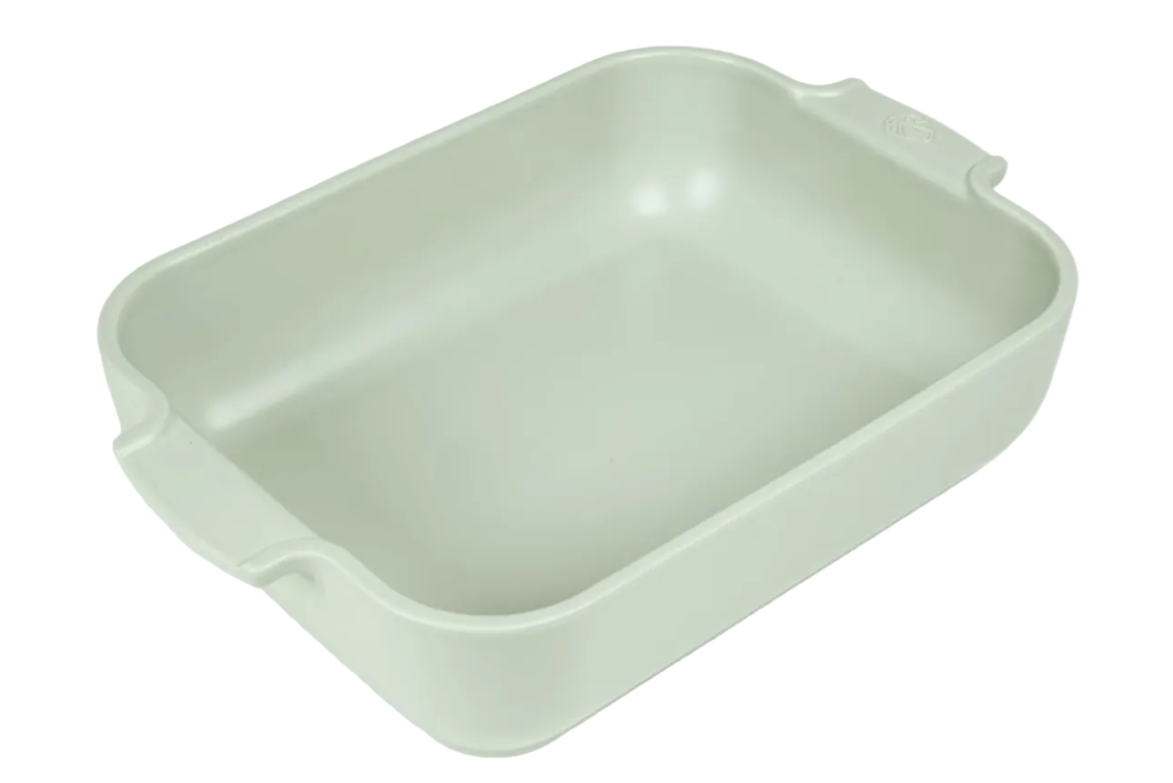 Peugeot Appolia Ceramic Baking Dish – Rectangular, Sage Green – 32 cm