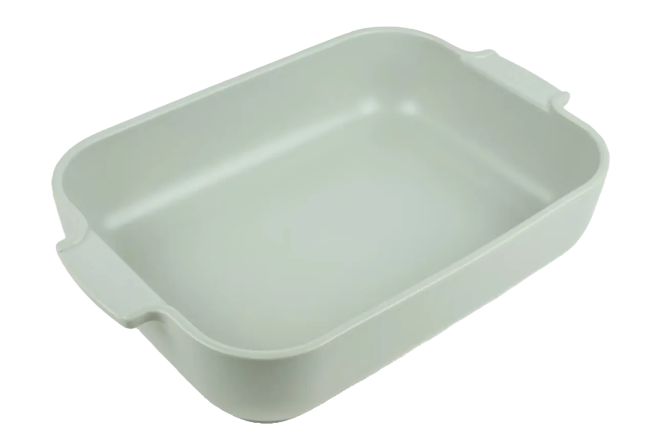 Peugeot Appolia Ceramic Baking Dish – Rectangular, Sage Green – 36 cm
