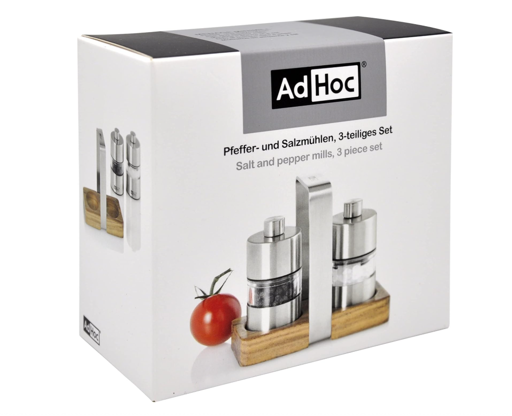 AdHoc Menage MiniMill Salt & Pepper Mill Set – 3.3" / 8.5 cm