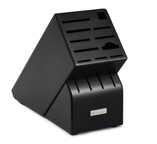 Wusthof  15 Slot Ash Wood Knife Block in Black Wusthof by Kitchen Niche