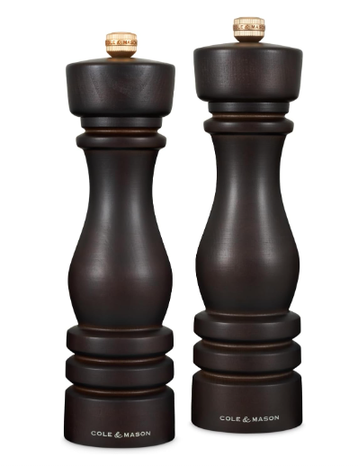 Cole & Mason The London Collection Salt & Pepper Mill Gift Set – Chocolate Wood – 8.5" / 22 cm by Kitchen Niche