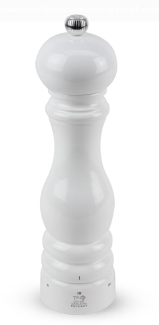Peugeot Paris u'Select White Lacquer 23cm Pepper Mill by Kitchen Niche