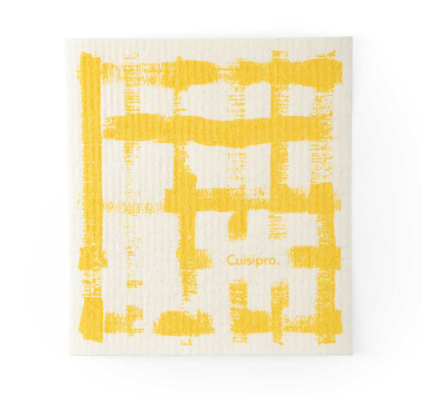 Cuisipro Reusable Eco Cleaning Cloth – Small 20 x 17 x 0.2 cm / 7.87 x 6.7" – Yellow Stripe Cuisipro by Kitchen Niche