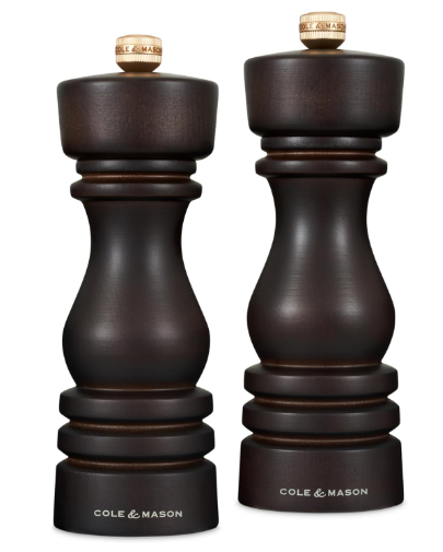 Cole & Mason The London Collection Salt & Pepper Mill Gift Set – Chocolate Wood – 7" / 18 cm by Kitchen Niche