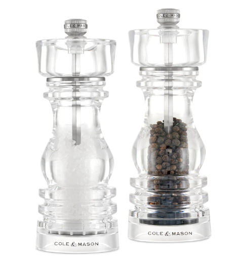 Cole & Mason The London Collection Salt & Pepper Mill Gift Set – Acrylic – 7" / 18 cm by Kitchen Niche