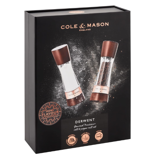Cole & Mason Derwent Salt & Pepper Mill Gift Set – Chestnut Rose Gold – 7.5" / 19 cm by Kitchen Niche
