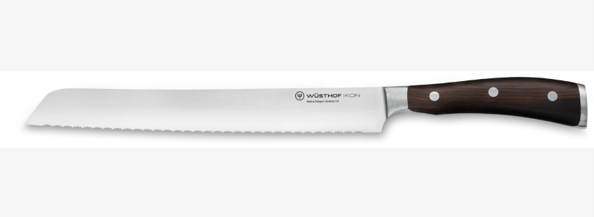 Wüsthof Ikon Double Serrated Bread Knife – 9&quot; Wusthof by Kitchen Niche
