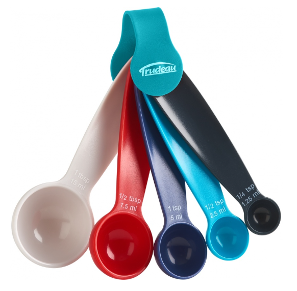 Trudeau Measuring Spoon Set – Assorted Colors – 5-Piece Trudeau by Kitchen Niche